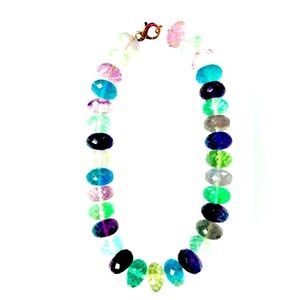 💙Natural Carved Fluorite Gemstone Necklace💙